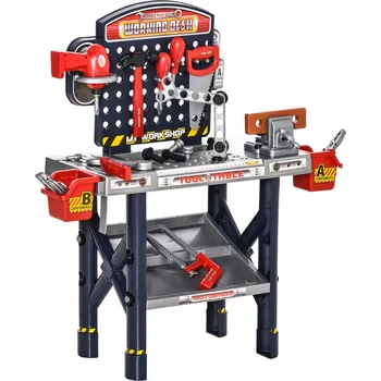 Dětská kuchyňka Dětská dílna s příslušenstvím 55 ks | červená + modrá