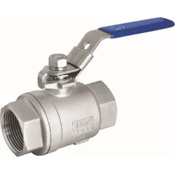 Vodovodní kohout GEBO Nerezový kulový kohout FF dvoudílný, plný průtok, PN 63, páka Velikost: 3/4”