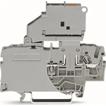 Stavebniny WAGO Svorka 2002-1611/1000-836 2vodičová pojistková výklopným držákem pojistek s koncovou bočnicí, šedá 2002-1611/1000-836