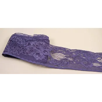 Silonová krajka - středně fialová - šířka 6 cm