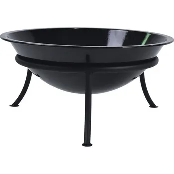 Přenosné kovové ohniště ve tvaru mísy s nožičkami černé, 64x60 cm