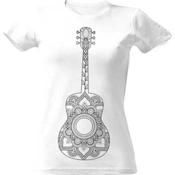 Dámské tričko Tričko s potiskem mandala kytara dámské