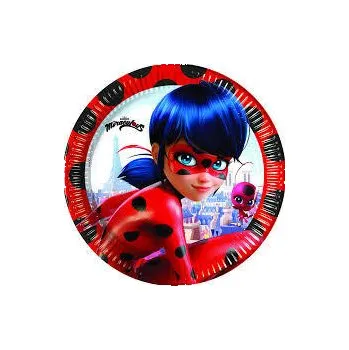 Party nádobí Kouzelná beruška a černý kocour talířky 8 ks, 23 cm