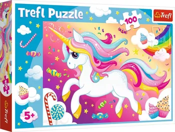 Puzzle Trefl Beautiful unicorn krásný jednorožec 100 dílků