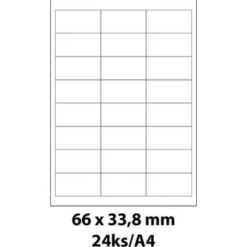 Papír Print etikety Emy 66x33,8 mm, 24ks/arch, 100 archů, samolepící