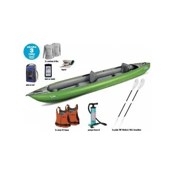 Kajak Gumotex SOLAR SET - III Zelená kajak + zdarma 2x pádlo Galasport + 2x vesta NRS + transportní obal + obal na mobil EG + pumpa 4l s manometrem + sada lepení + termotrička Coolmax a klíčenku EG