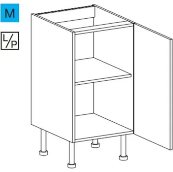 Kuchyňská skříňka EBS ES451DLPB Skříňka spodní 45 cm, bílá lesk
