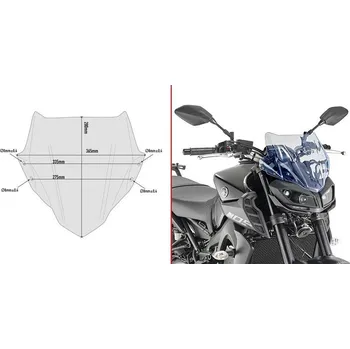 Motodíl GIVI A2132BL plexi Yamaha MT-09 2017 - 2019