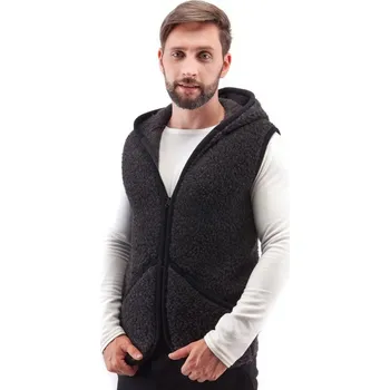 Dámská vesta Vesta s kapucí z ovčí vlny Everest 2XL černá 200-100-00269