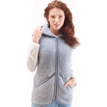 Dámská vesta Vesta s kapucí z ovčí vlny Everest 2XL světle modrá 200-100-00269