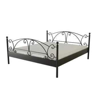 Postel Kovová postel WENEZIE Povrchová úprava: černá, Rozměr: 120 x 200 cm