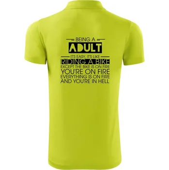 Pánská košile Being a adult - bike - Polokošile Victory sportovní (dresovina) - 2XL ( Limetková )