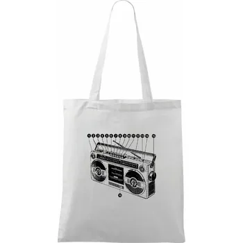 Nákres starý magnetofon - Taška bavlněná - 42 x 38 cm ( Bílá )
