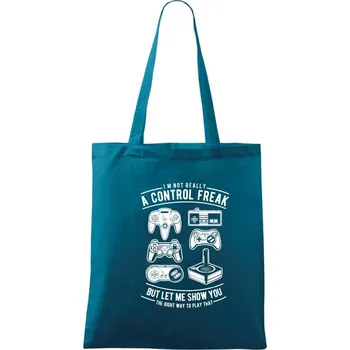 A Control Freak - Taška bavlněná - 42 x 38 cm ( Petrolejová )