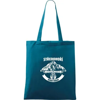 České středohoří křížem krážem - Taška bavlněná - 42 x 38 cm ( Petrolejová )