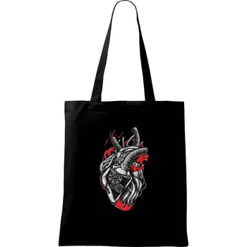 Strojové srdce - Taška bavlněná - 42 x 38 cm ( Černá )