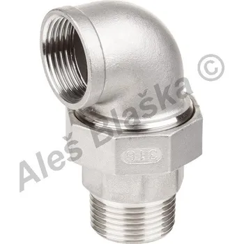 Fitinka SFERACO - Francie | Šroubení nerezové závitové rohové NEREZ - vnitřní/vnější závit - ploché těsnění - INOX - 1/2" N2019