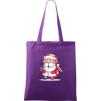 Divící se santa - Taška bavlněná - 42 x 38 cm ( Fialová )