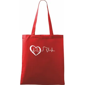 Bernský salašnický pes EKG - Taška bavlněná - 42 x 38 cm ( Červená )