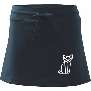 Dámská sukně Geometrire - liška - Sportovní sukně - two in one - XL ( Námořní modrá (velmi tmavá - téměř černá) )