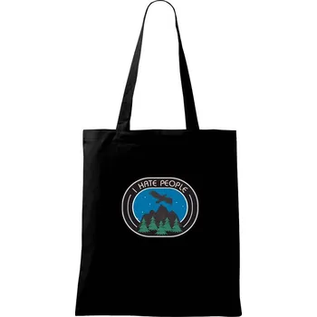 I hate people - hory a orel - Taška bavlněná - 42 x 38 cm ( Černá )