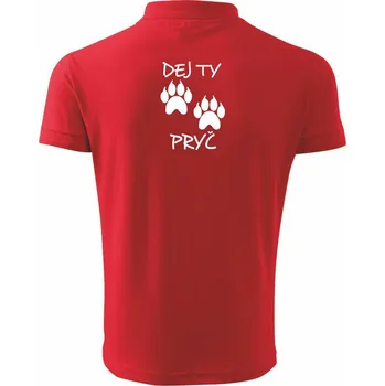 Pánská košile Dej ty tlapy pryč - Polokošile pánská Pique Polo 203 - XL ( Červená )