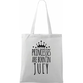 Princesses are born in July - Taška bavlněná - 42 x 38 cm ( Bílá )