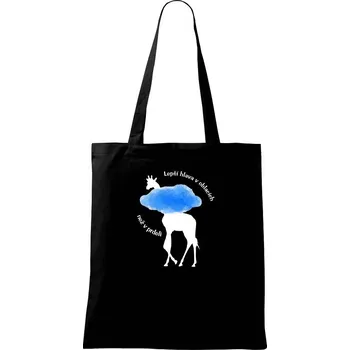 Hlava v oblacích - Taška bavlněná - 42 x 38 cm ( Černá )