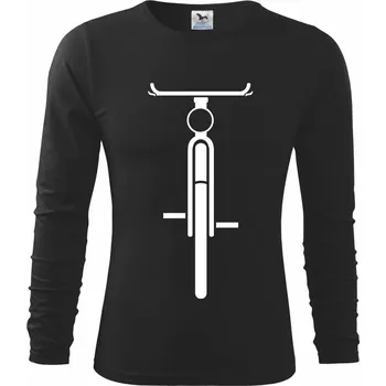 Chlapecké tričko Kolo ze předu - obrys - Triko dětské Long Sleeve - 122 cm/6 let ( Černá )