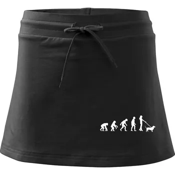Dámská sukně Evoluce pes baset (muž-žena) - Sportovní sukně - two in one - S ( Černá )