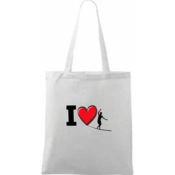 I love slackline - Taška bavlněná - 42 x 38 cm ( Bílá )