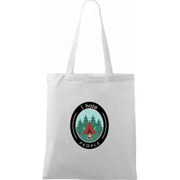 I hate people - stan a les - Taška bavlněná - 42 x 38 cm ( Bílá )