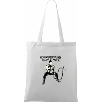 Posilování s nadšením - Taška bavlněná - 42 x 38 cm ( Bílá )