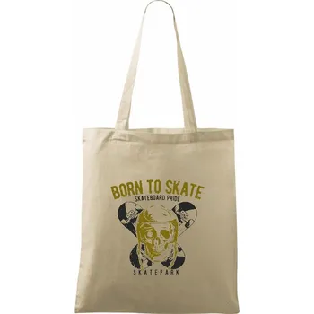Nákupní taška Born to skate skull - Taška bavlněná - 42 x 38 cm ( Naturální )
