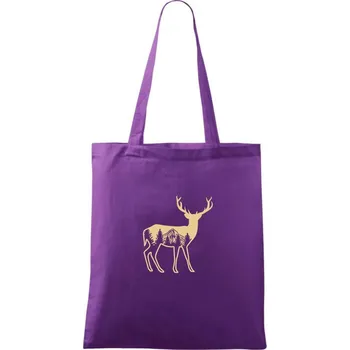 Jelen a pohoří - Taška bavlněná - 42 x 38 cm ( Fialová )