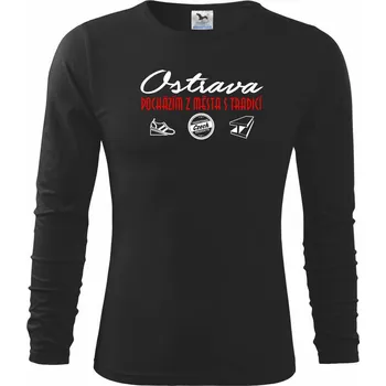 Chlapecké tričko Ostrava město s tradicí - Triko dětské Long Sleeve - 122 cm/6 let ( Černá )