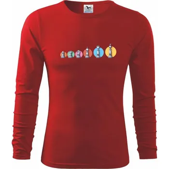 Chlapecké tričko Šachy v řadě barevné - Triko dětské Long Sleeve - 122 cm/6 let ( Červená )
