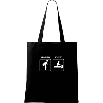 Nákupní taška Masáž problem solved - Taška bavlněná - 42 x 38 cm ( Černá )