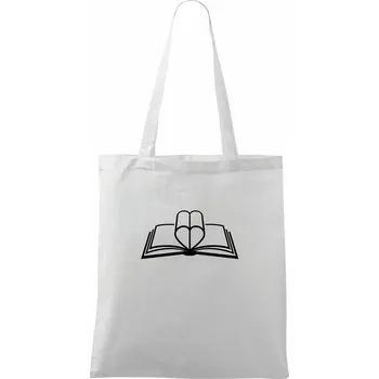 Nákupní taška Kniha love - Taška bavlněná - 42 x 38 cm ( Bílá )