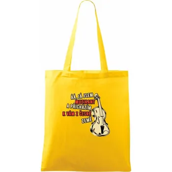 Já jsem muzikant a přichazím k vám z české země - Taška bavlněná - 42 x 38 cm ( Žlutá )