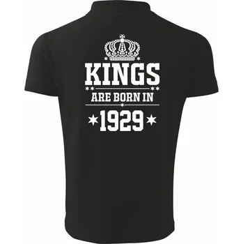 Pánská košile Kings are born in 1929 - Polokošile pánská Pique Polo 203 - S ( Černá )