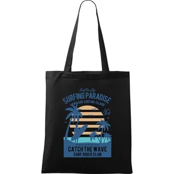 Nákupní taška Surfing Paradise - Taška bavlněná - 42 x 38 cm ( Černá )