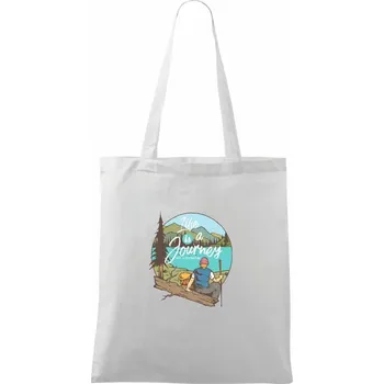 The Journey Boy - Taška bavlněná - 42 x 38 cm ( Bílá )