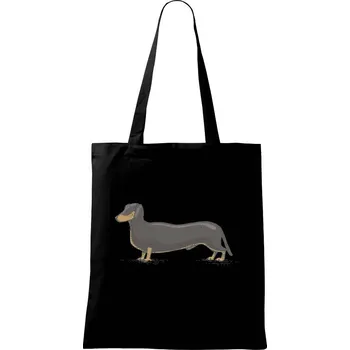 Nákupní taška Vintage Jezevčík - Taška bavlněná - 42 x 38 cm ( Černá )