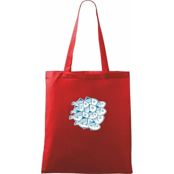 Nákupní taška Hejno ryb - Taška bavlněná - 42 x 38 cm ( Červená )