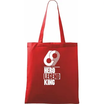 Nákupní taška Hero, Legend, King x Queen 1969 - Taška bavlněná - 42 x 38 cm ( Červená )