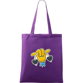 Comics ruka a činka - Taška bavlněná - 42 x 38 cm ( Fialová )