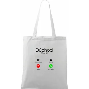 Důchod volá - Taška bavlněná - 42 x 38 cm ( Bílá )