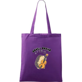 Nákupní taška Dávej bacha - Taška bavlněná - 42 x 38 cm ( Fialová )