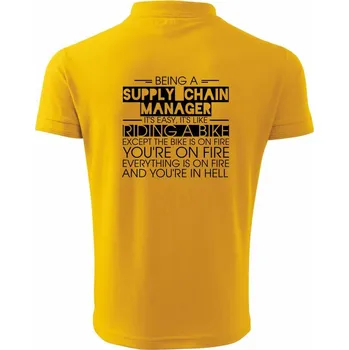 Pánská košile Being a supply chain manager - bike - Polokošile pánská Pique Polo 203 - S ( Žlutá )